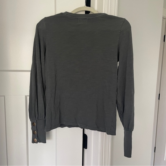 Nation LTD Johnnie Gold Snap Long Sleeve Tee in Hunter Green - Picture 6 of 6